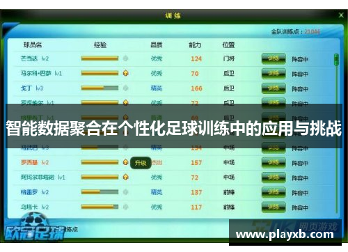 智能数据聚合在个性化足球训练中的应用与挑战